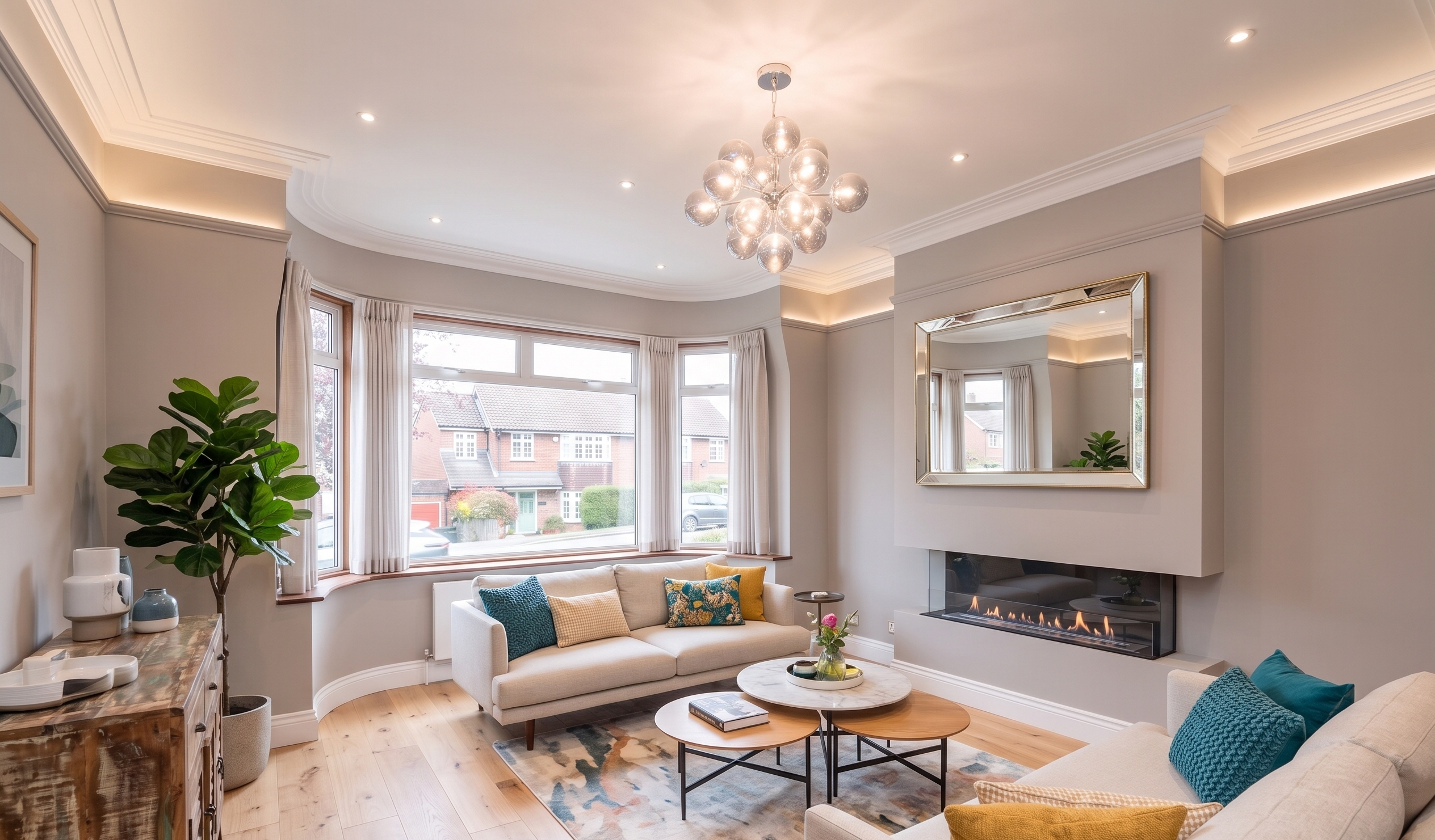 Period property living room refurbishment — after style reference